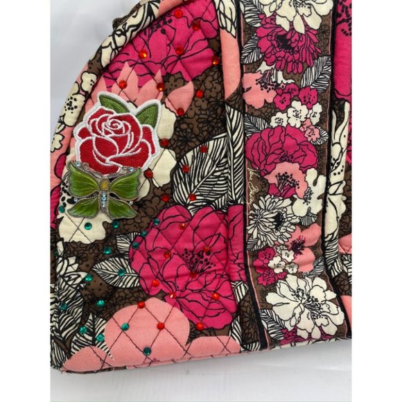 VERA BRADLEY Quilted Tote Bag w/ Wallet Black Red - Picture 10 of 13